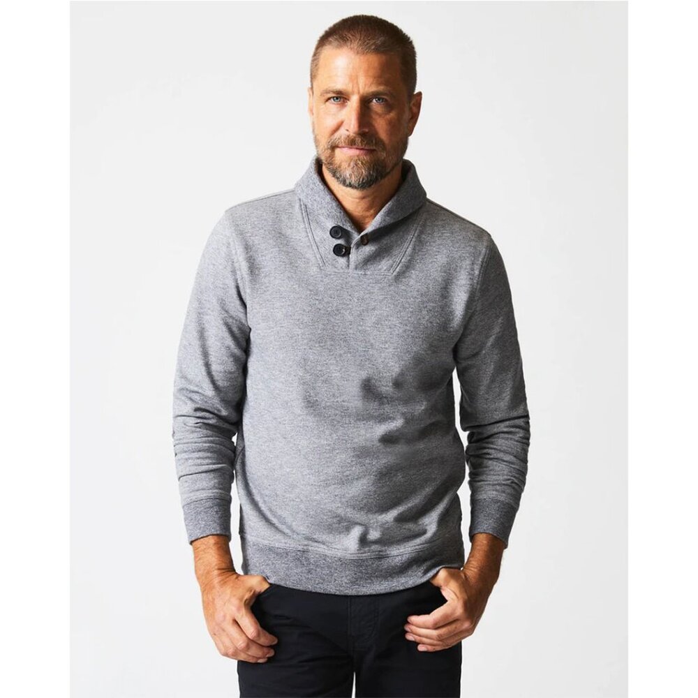 Billy Reid Knit Shawl Collar Cotton Blend Pullover Sweater